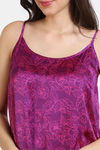 Zivame Primrose Woven Mid Length Nightdress - Dark Purple — thumbnail 5